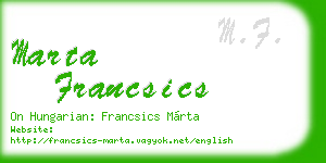 marta francsics business card