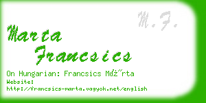marta francsics business card